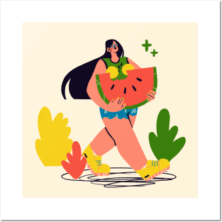 Watermelon Girl Posters and Art